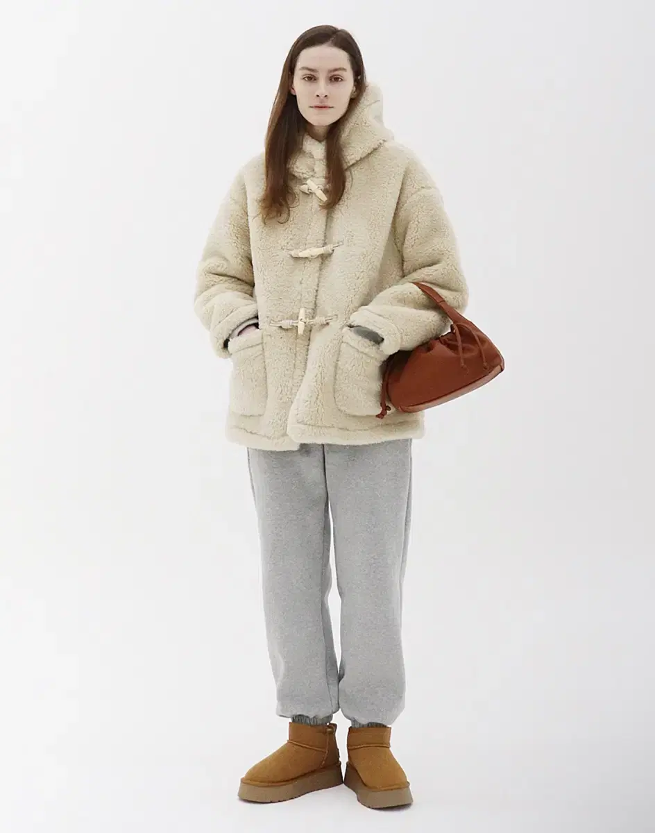 165스튜디오 Hooded Duffel Fur Half Coat