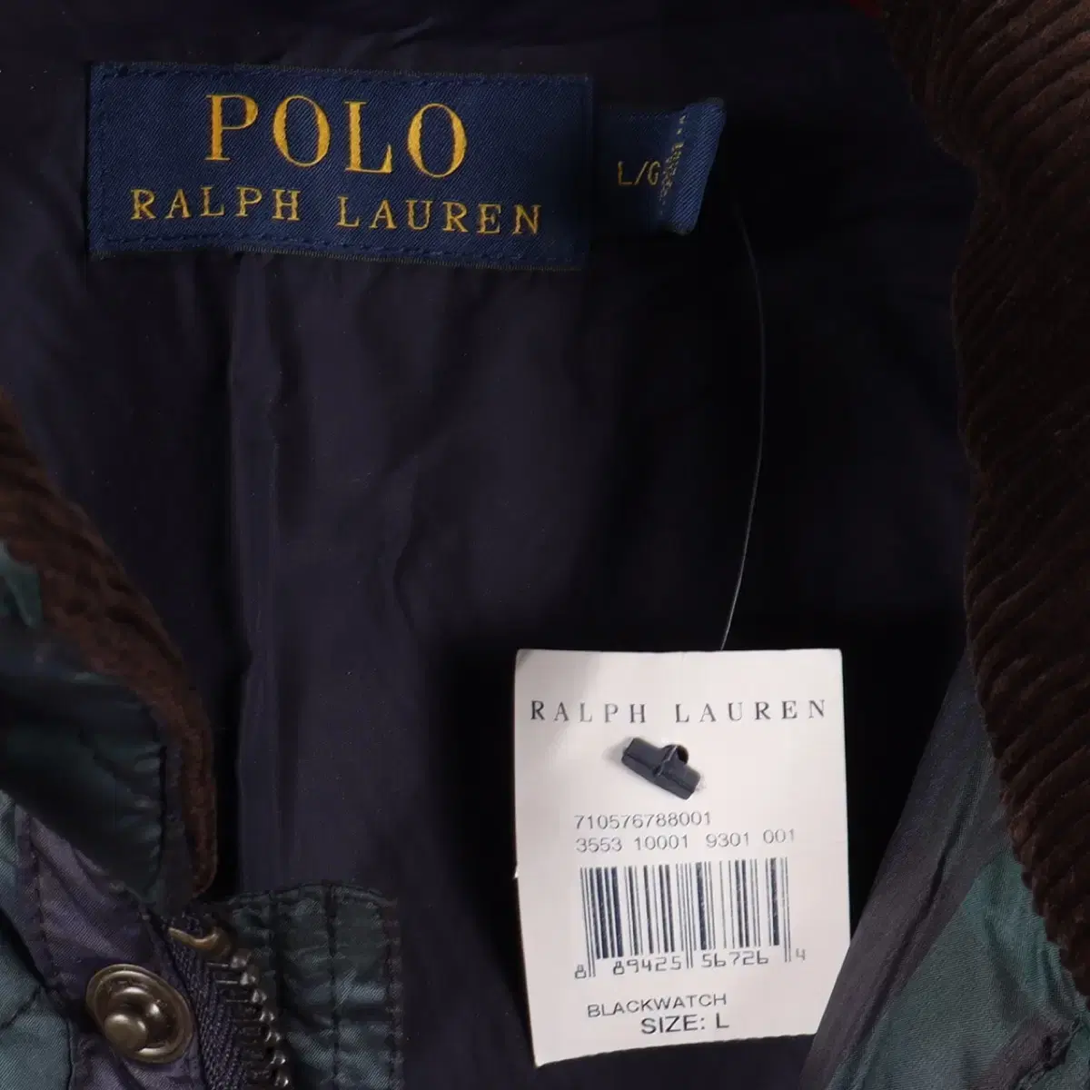 폴로 랄프로렌 POLO RALPH LAUREN 블랙와치 퀼팅 자켓 L