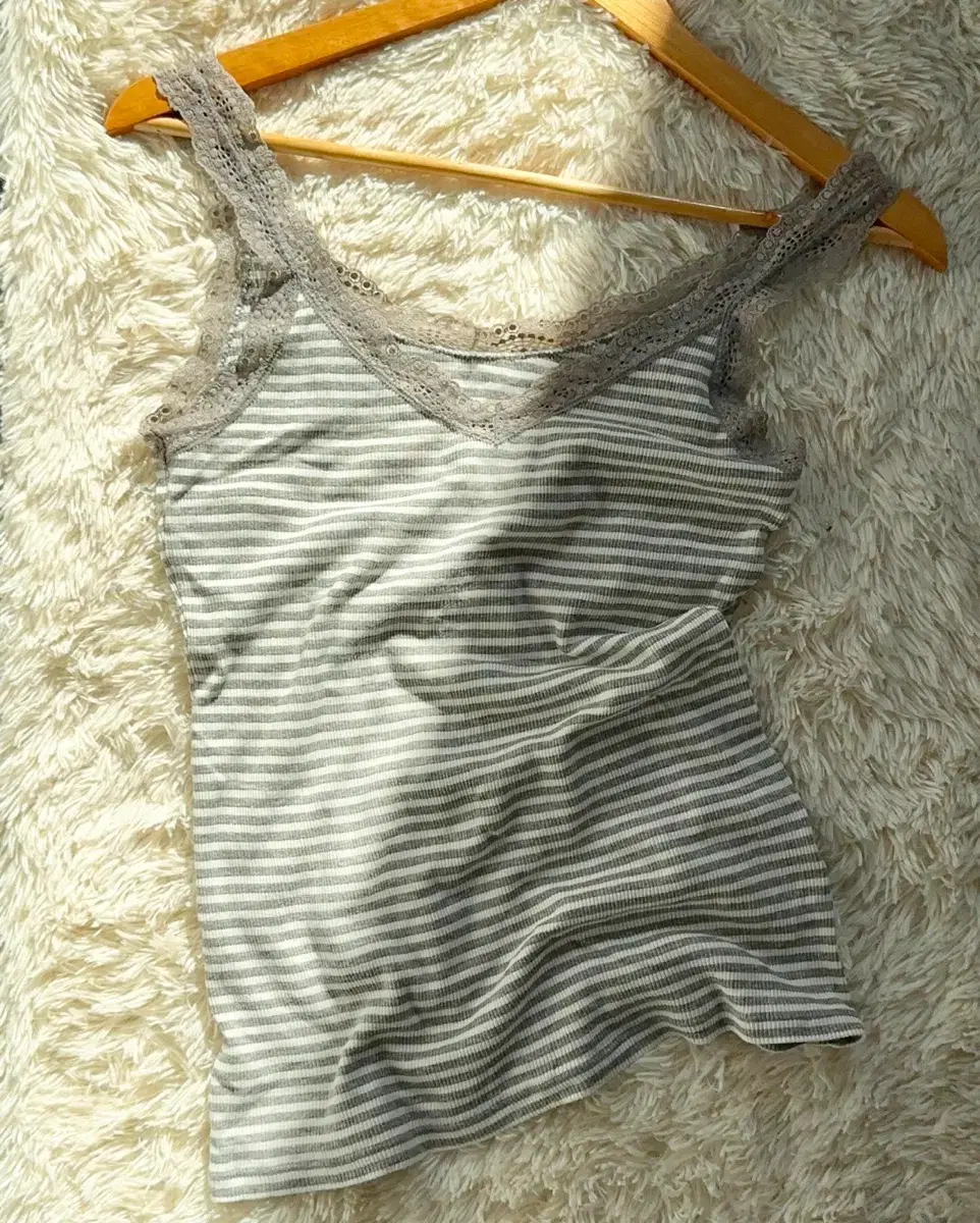 일본 수입 빈티지 lace gray strip sleeve