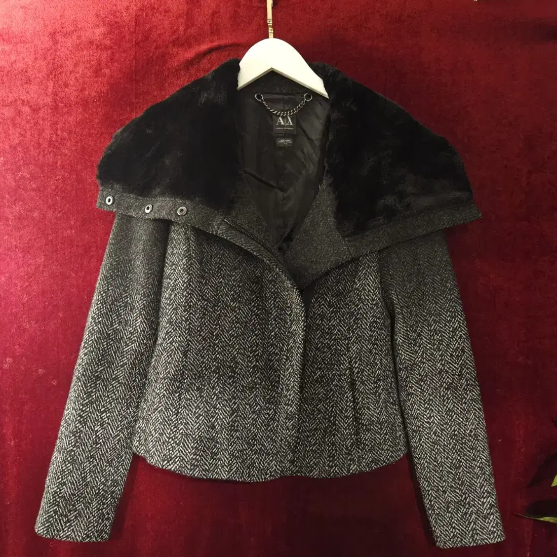 알마니 익스체인지 FAUX FUR 울(wool) 자켓 S size