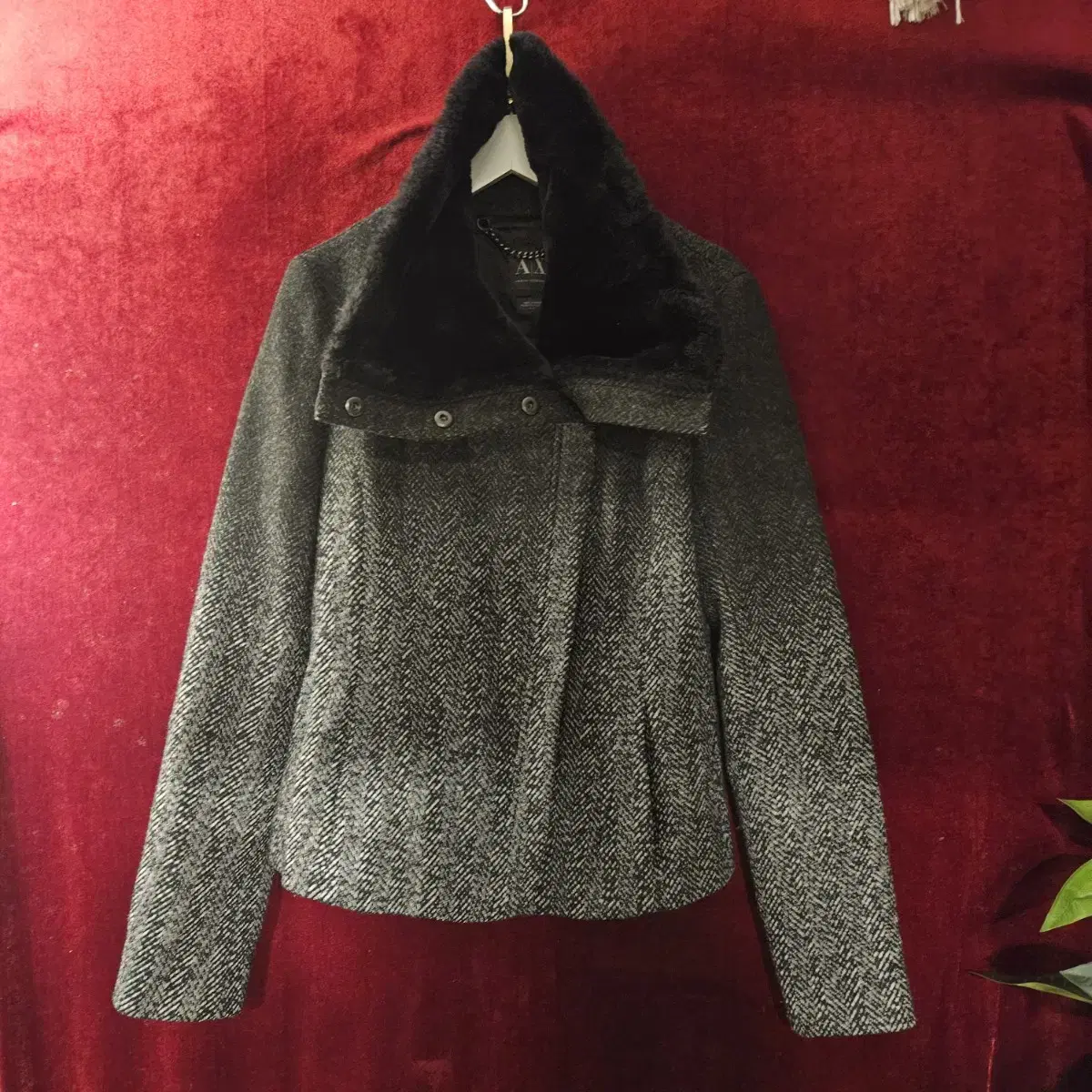 알마니 익스체인지 FAUX FUR 울(wool) 자켓 S size