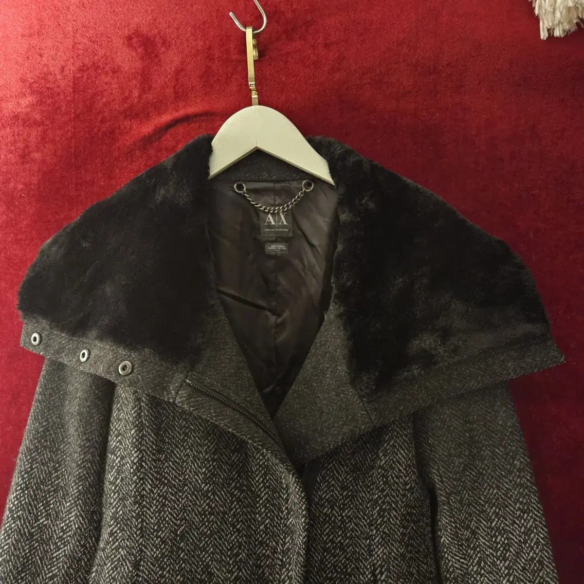 알마니 익스체인지 FAUX FUR 울(wool) 자켓 S size