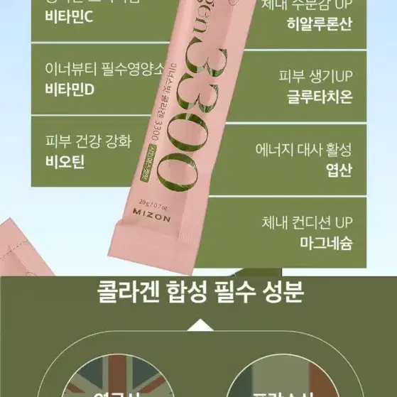 이너스빗 콜라겐 3300 20g 12포 젤리 저분자 샤인머스켓 미즈온