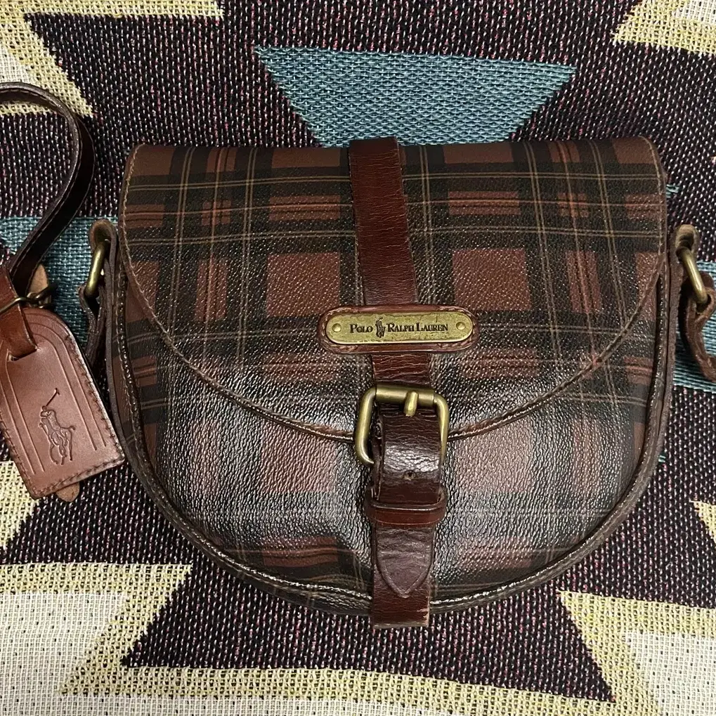 90s 폴로 랄프로렌 plaid tartan crossbodybag