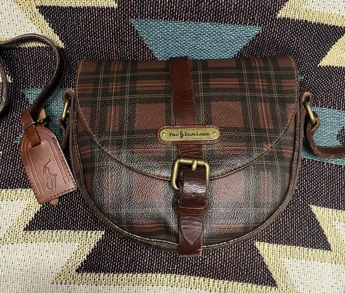 90s 폴로 랄프로렌 plaid tartan crossbodybag