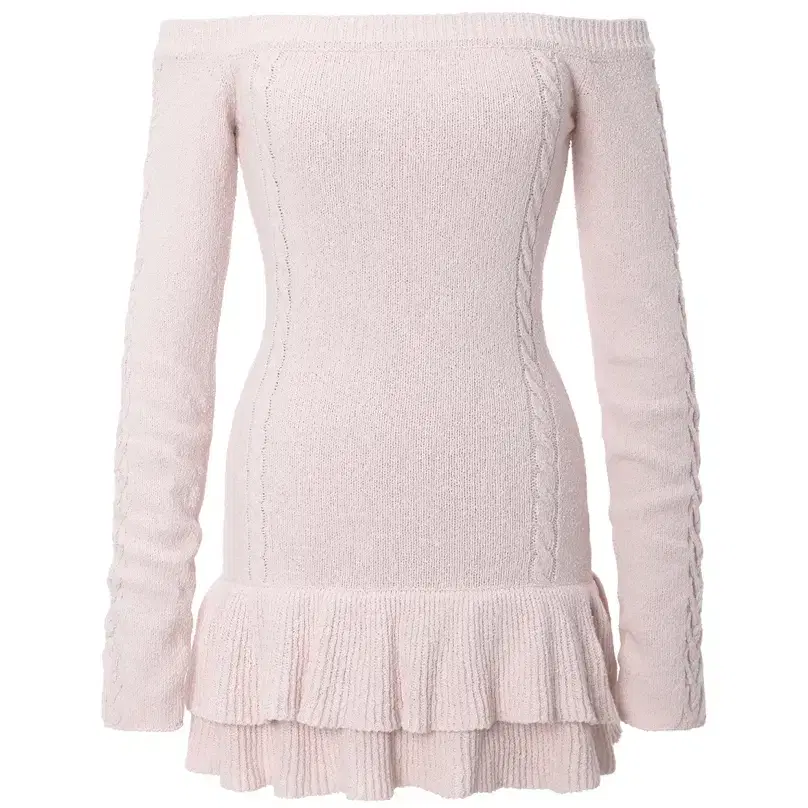 택o새상품) Cable off-shoulder dress pink S