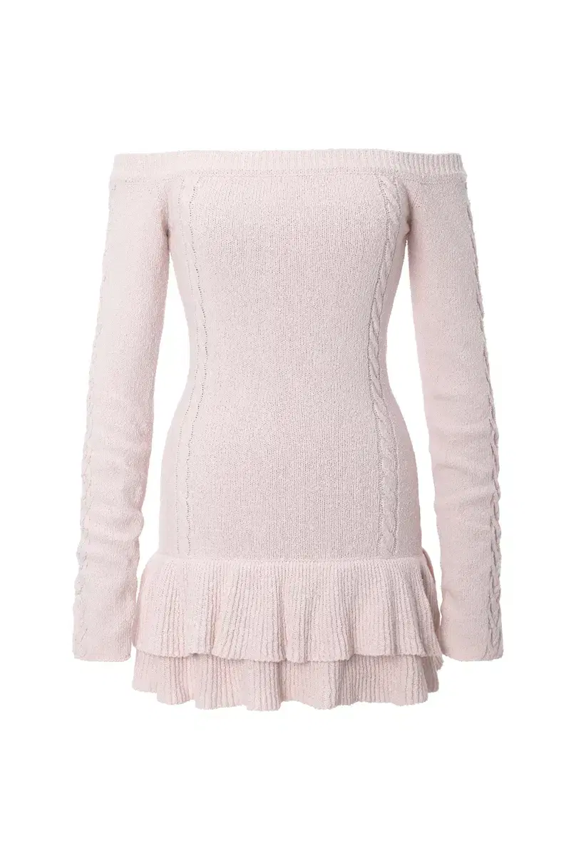 택o새상품) Cable off-shoulder dress pink S