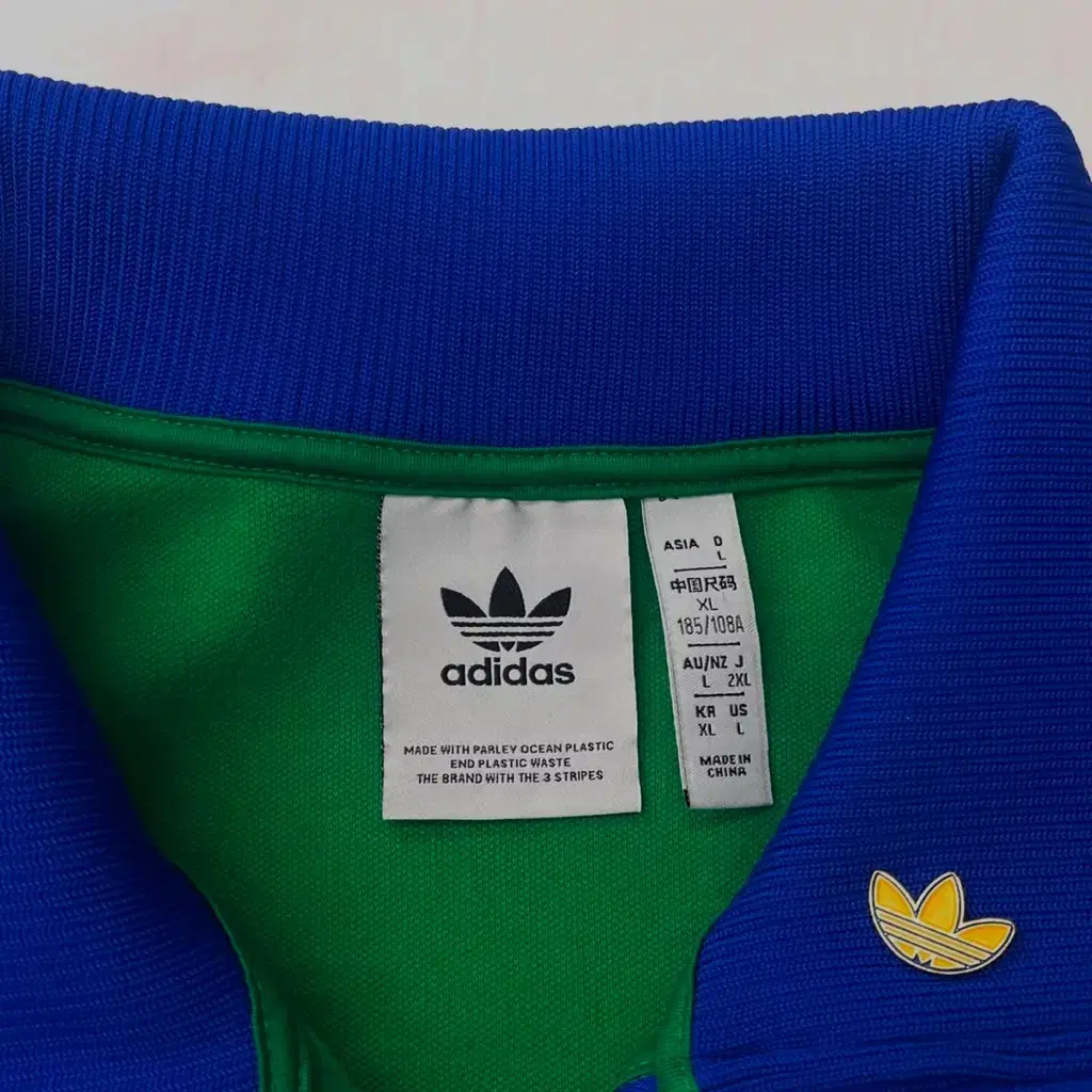 Adidas 아디다스 그린-블루 70s 폴리 트랙탑