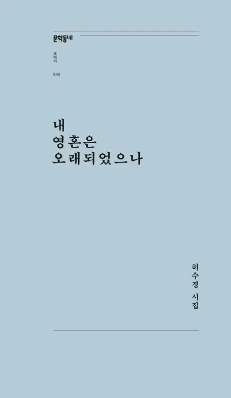 내 영혼은 오래되었으나 (허수경 시집)