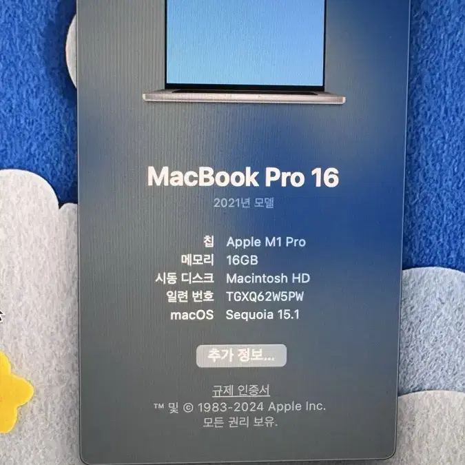 애플 맥북 프로 16인치 (M1 Pro)