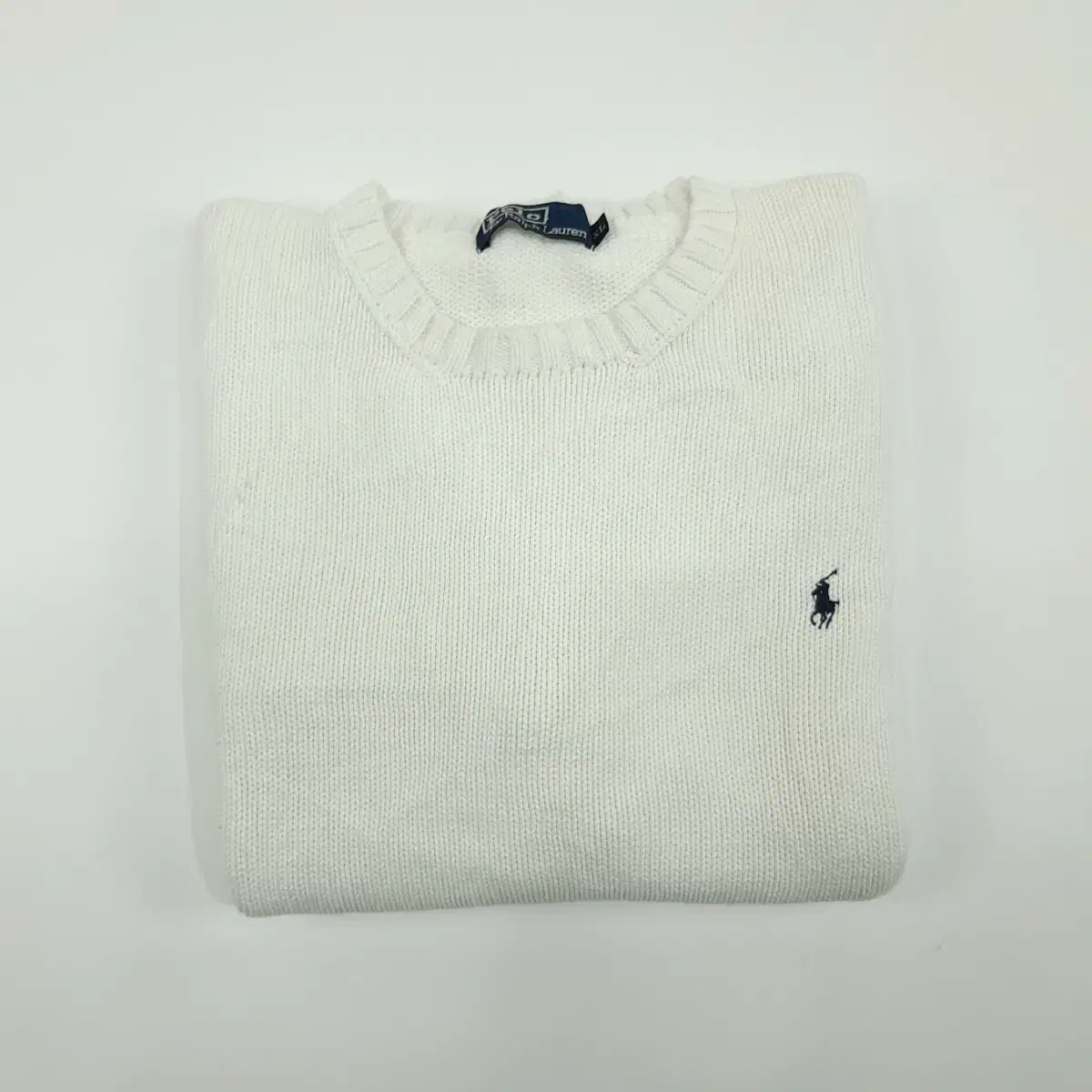 (CS535)XL 폴로 랄프로렌 화이트 라운드 니트 스웨터knit