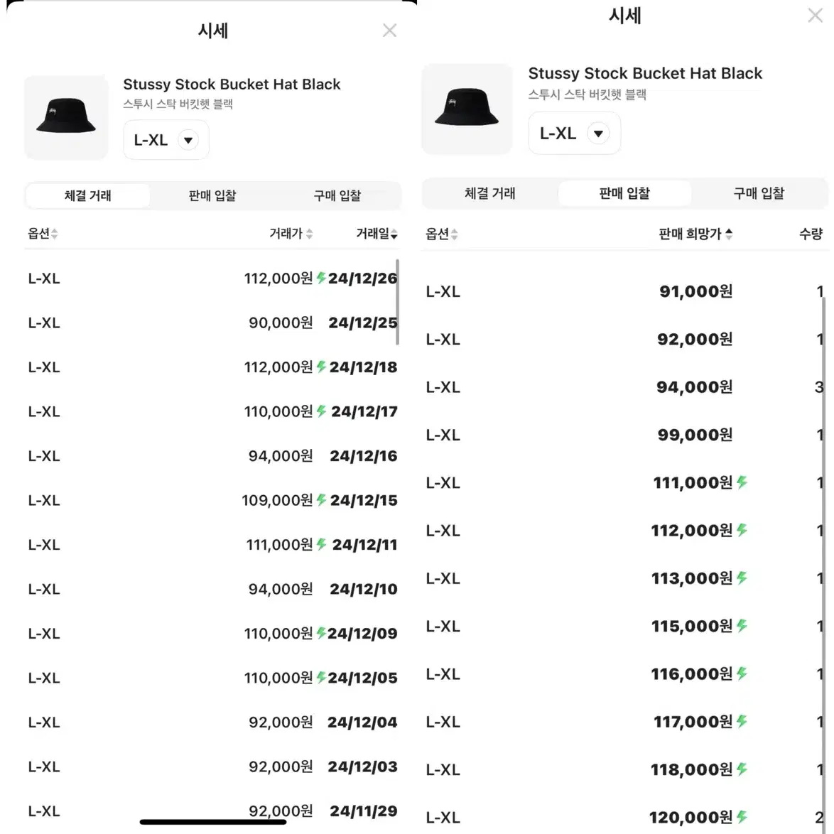 스투시 스탁 버킷햇 L-XL