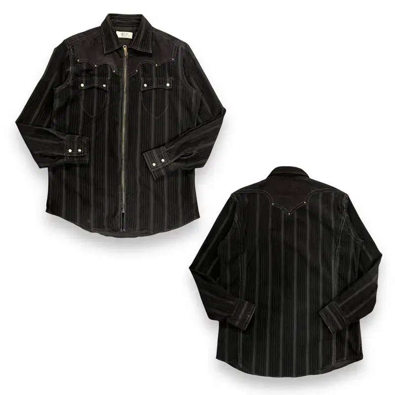 Punk Stripe Pocket Shirt Jacket Y08997