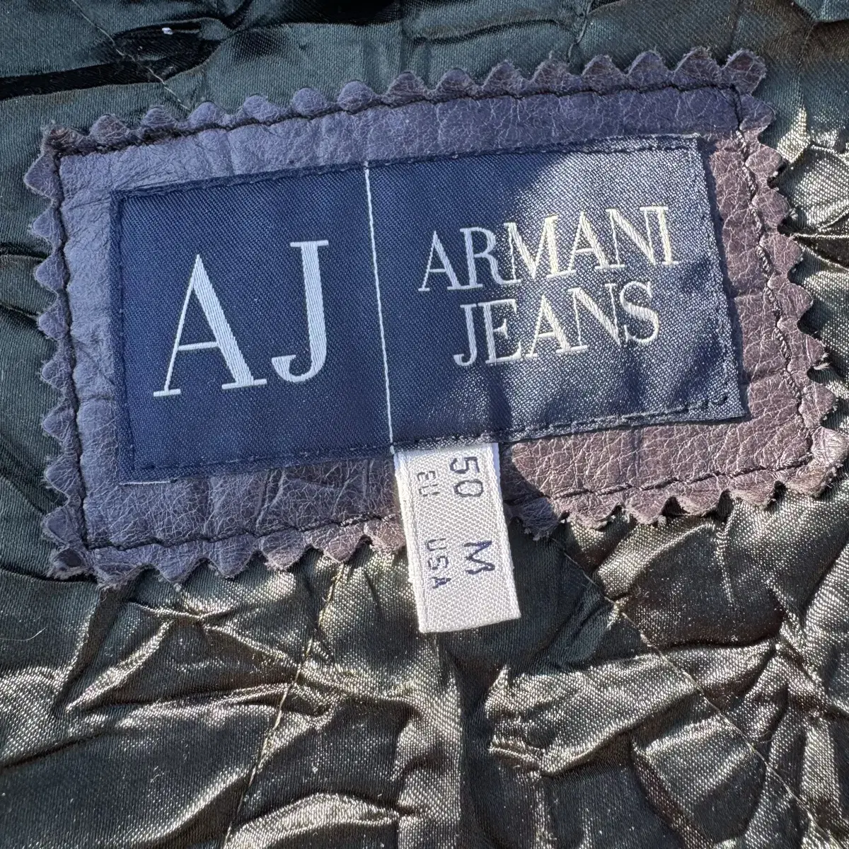 [M~L] Armani Jeans Dragon Hide 가죽 자켓