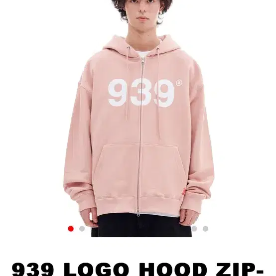 939 LOGO HOOD ZIP-UP (PINK) L 사이즈