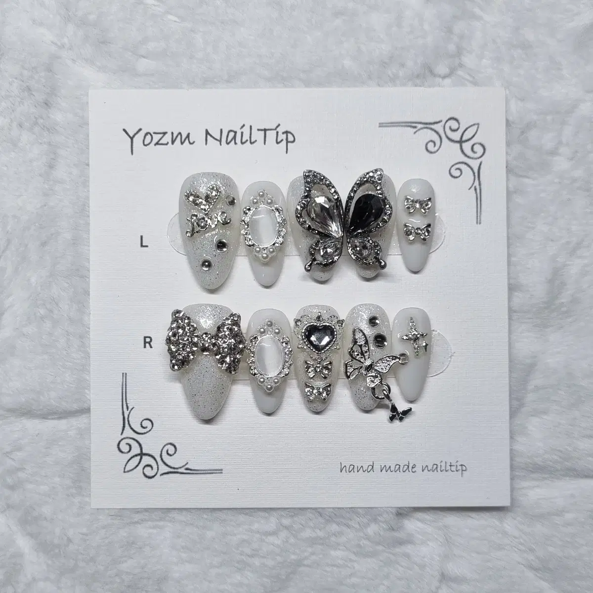 Yozm NailTip 화이트나비올파츠