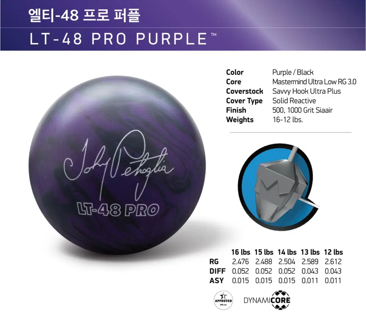 Restoration Bowling Ball 15p LT48 Purple