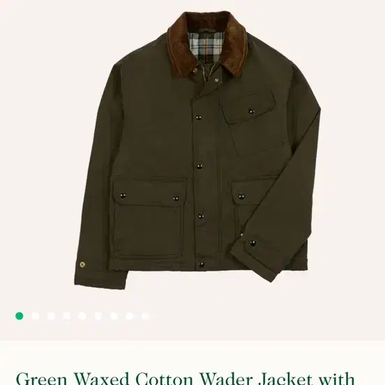 드레익스 green wader waxed jacket 40