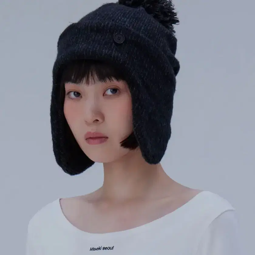 MISEKI SEOUL ロゴニットビーニー MUSINSA公式 | MISEKI SEOUL Logo knit beanie CHARCOAL