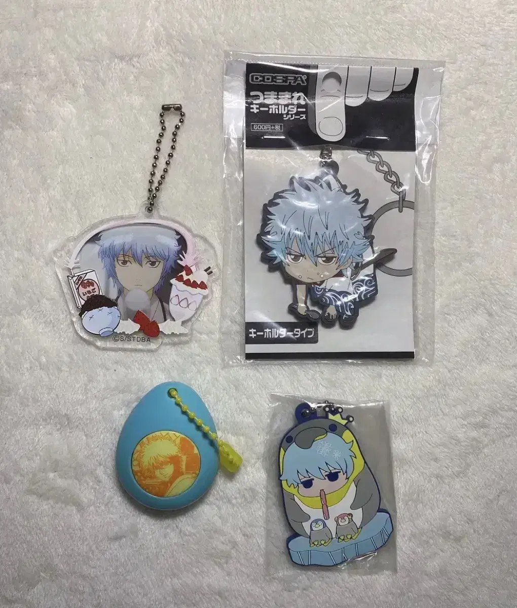 Gintoki Gintoki Voice Egg Strawberry U White Night Tea acrylic keyring Bulk Rubber Strap Goods