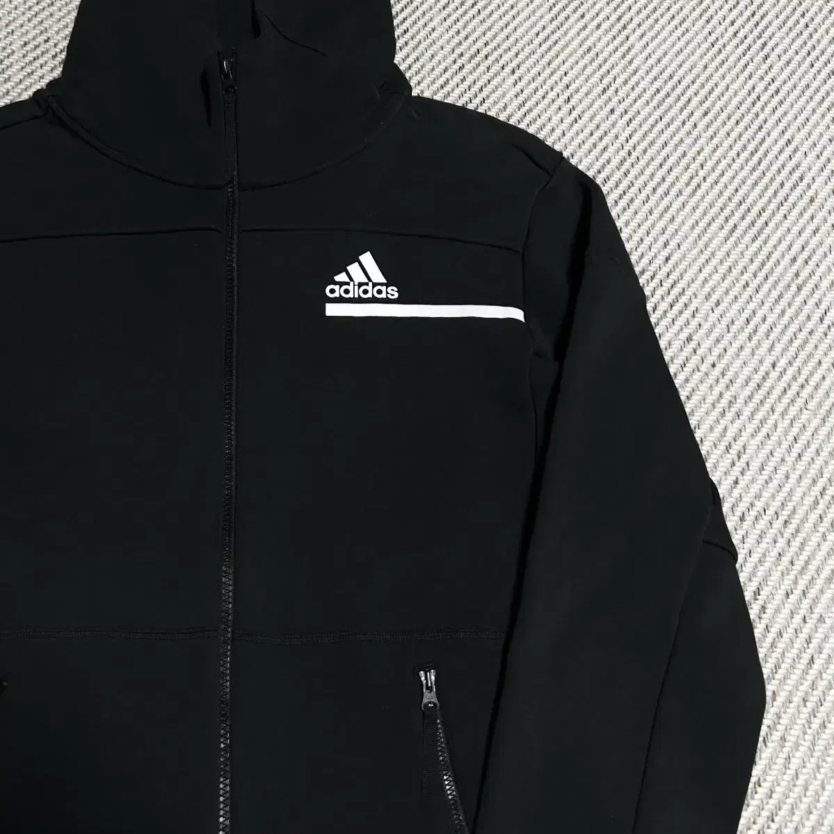 [ L ] adidas 아디다스 zne 투웨이 블랙 후드집업 져지