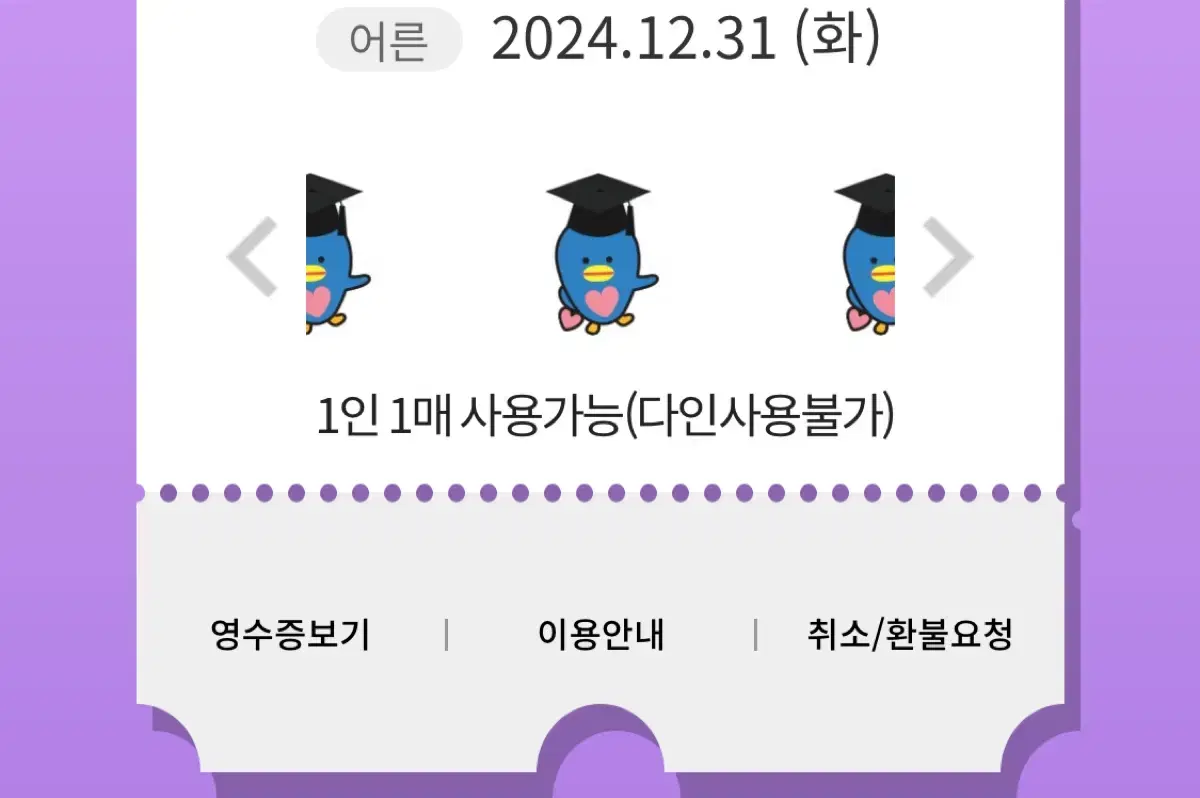 12/31 롯데월드 매직패스 5회권 2장