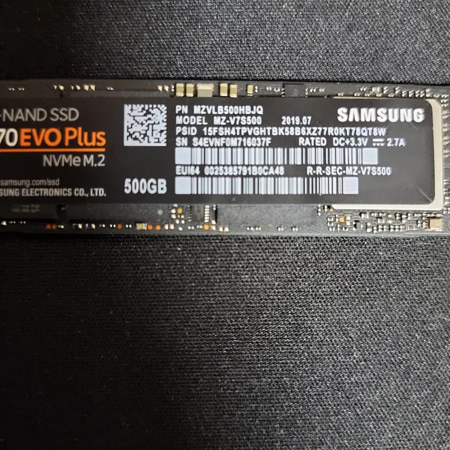 삼성 NVME SSD 970EVO PLUS 500GB