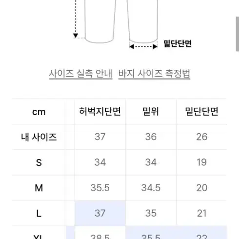 인템포무드 커브드 와이드 데님 팬츠XL