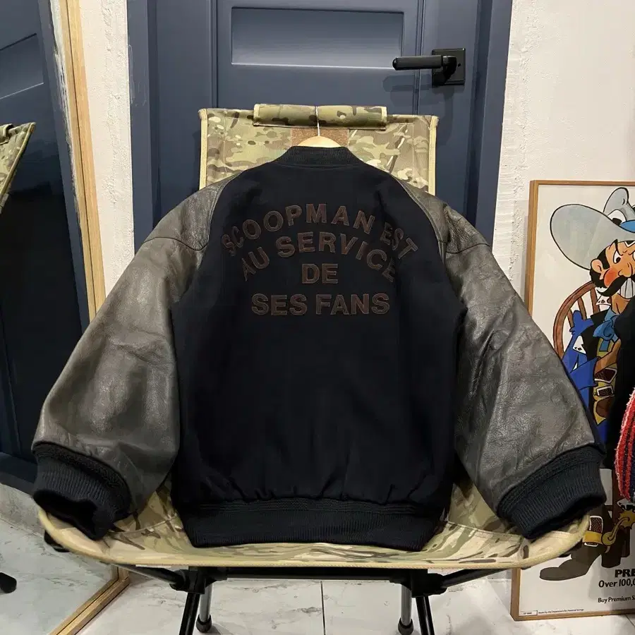 1980s SCOOP MAN WOOL LEATHER 빈티지바시티자켓