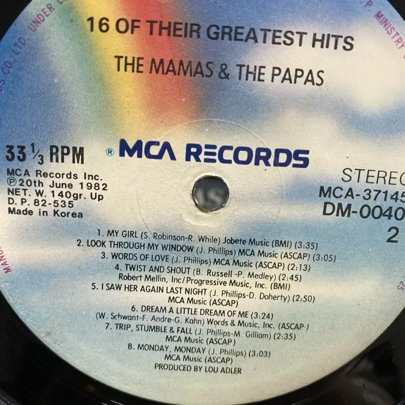 THE MAMAS AND THE PAPAS  LP / AA6962