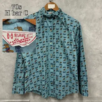 70s H bar C 에이치버시 마차 패턴 셔츠 PT18