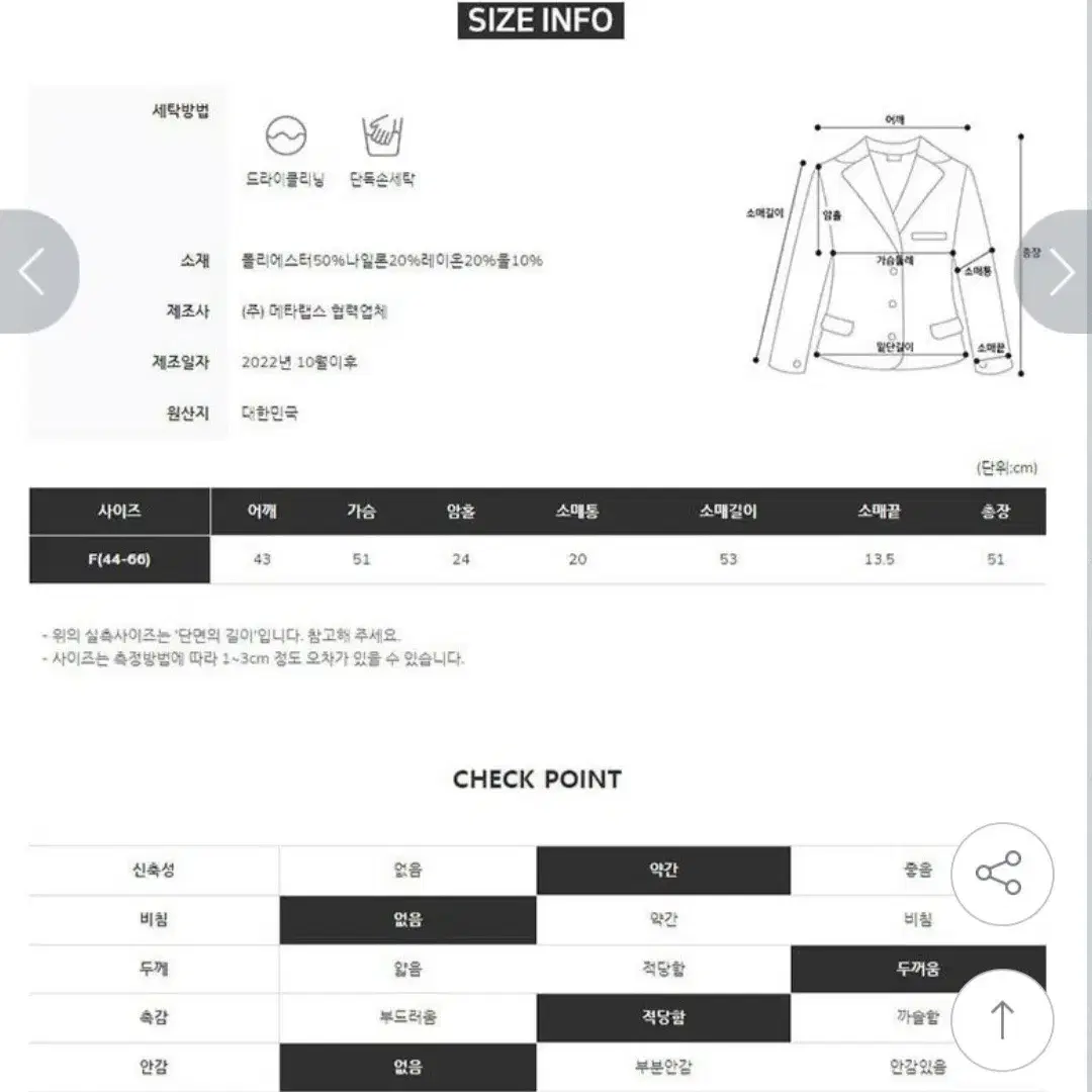 새상품)가벼운 울 숏 자켓 민트