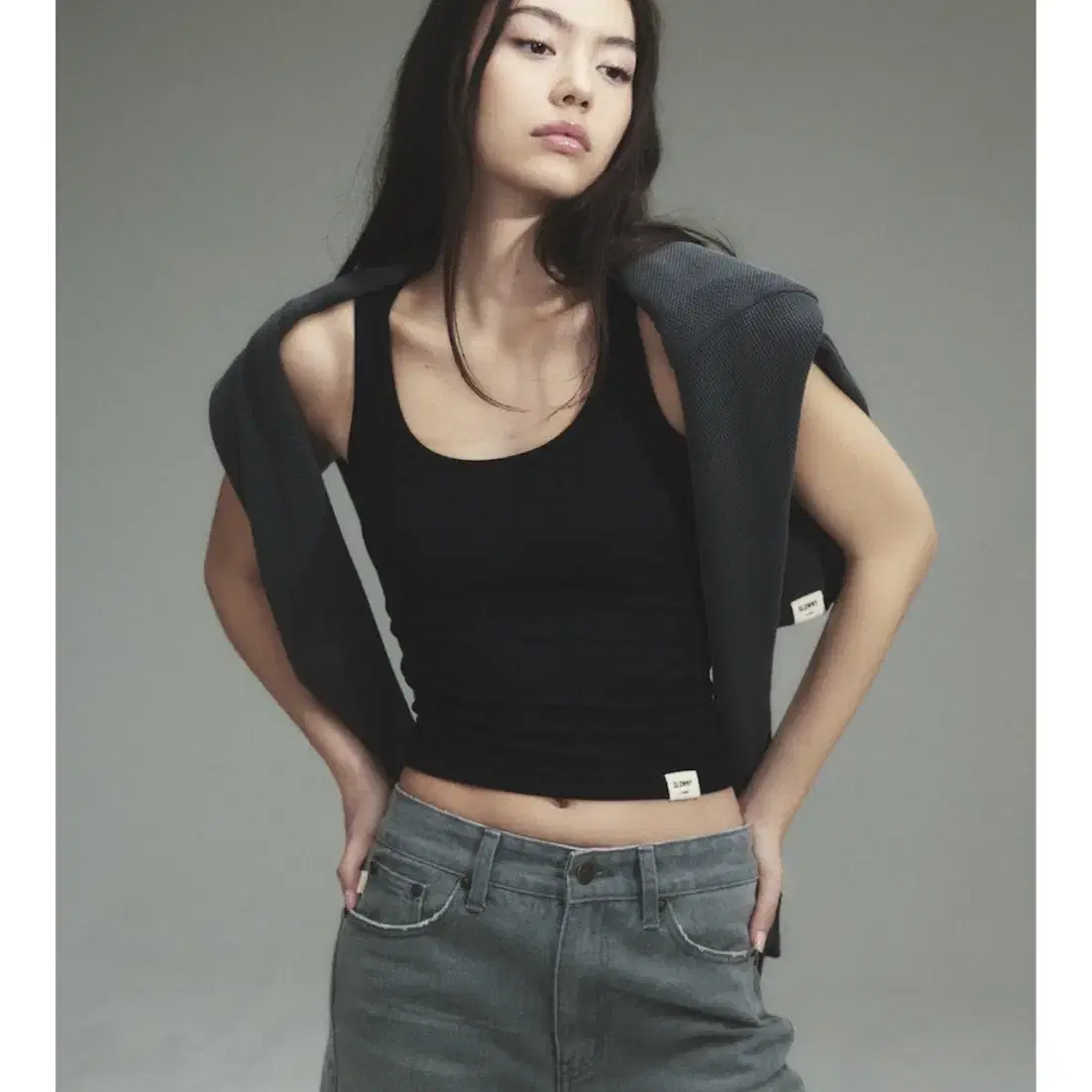 글로니 g classic rib tank 나시 블랙