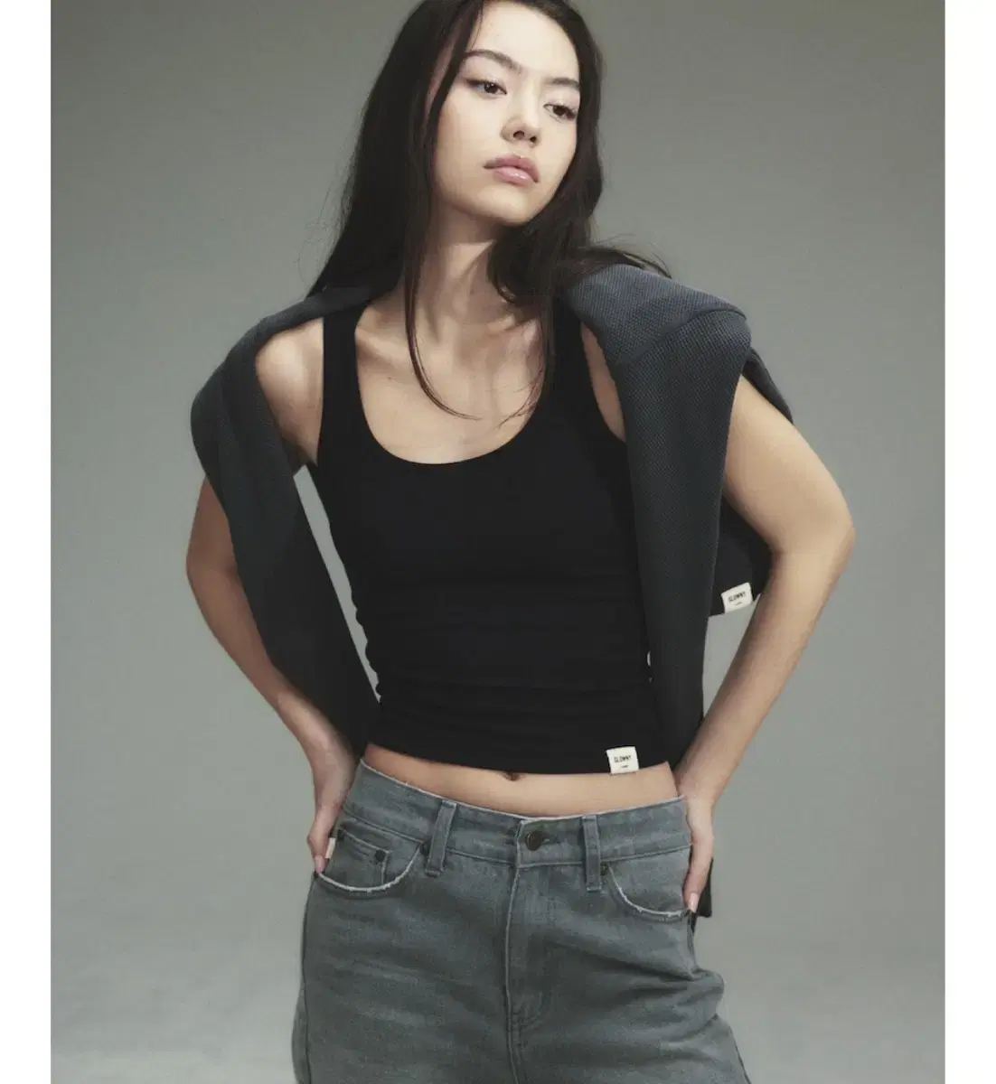 글로니 g classic rib tank 나시 블랙