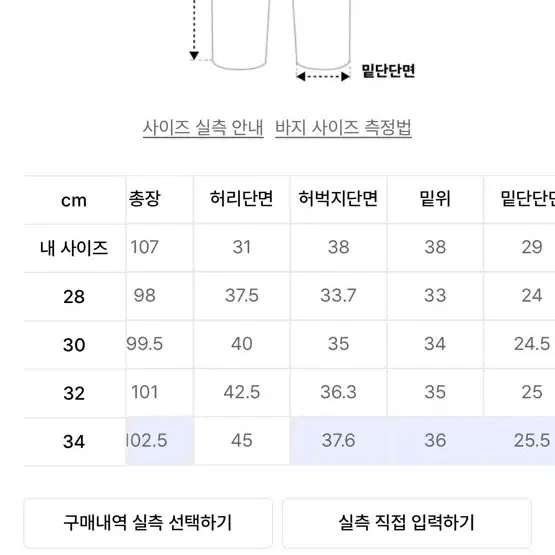 비슬로우 투턱 커브드 스티치 데님 아이보리 30