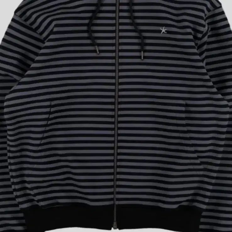 더콜디스트모먼트) TCM stripe hooded zip-up (char