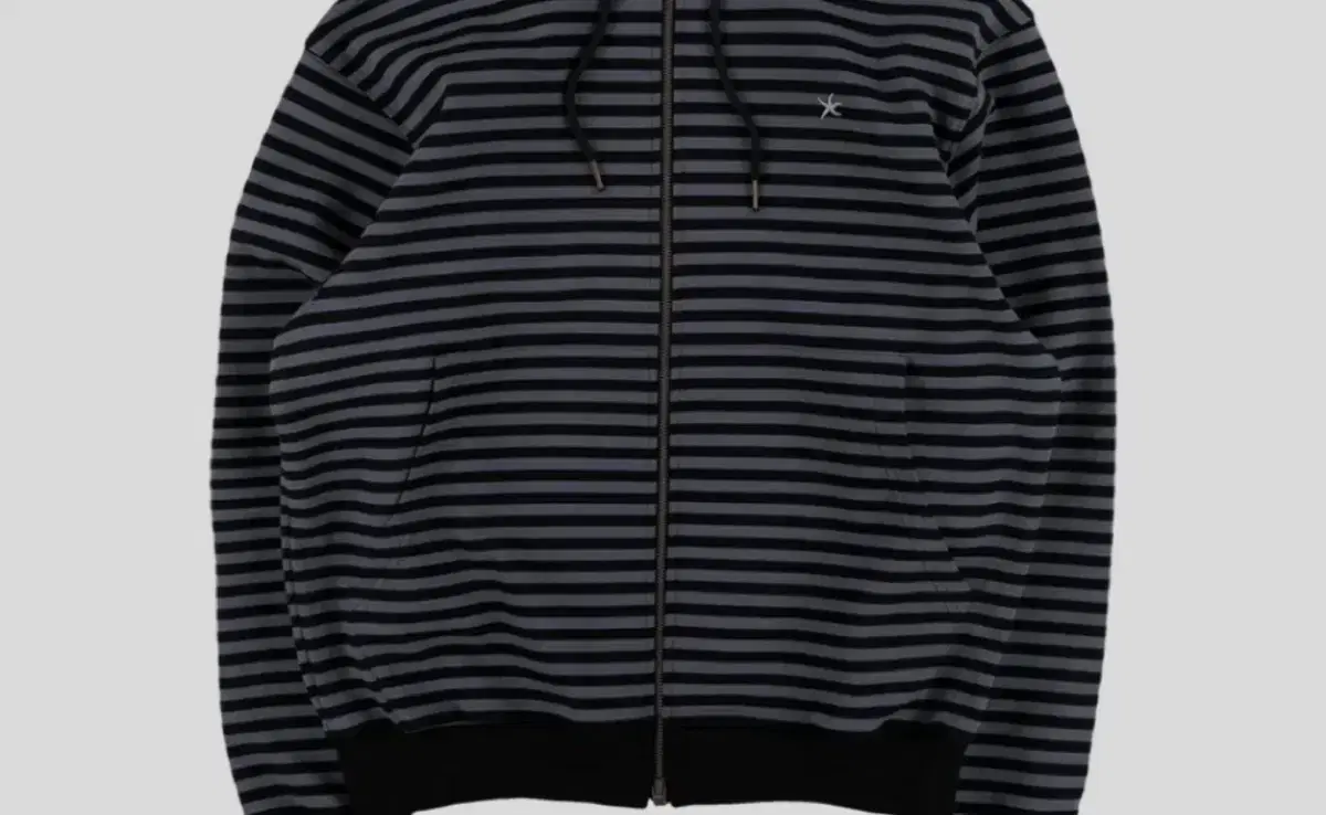 더콜디스트모먼트) TCM stripe hooded zip-up (char