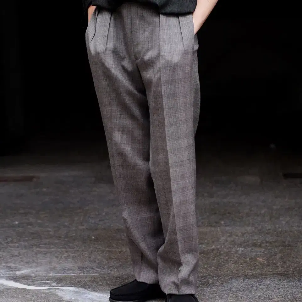 마티앤선즈 FOREVER SLACKS WOOLMATCHECK GRAY 1