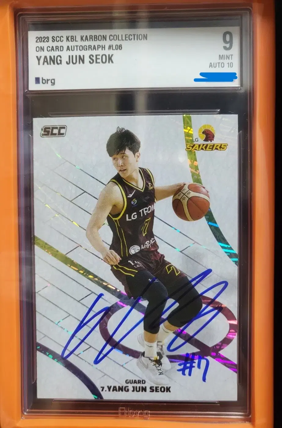 KBL SCC Carbon ChangwonLG Yang Jun-seok On Auto Autograph Card