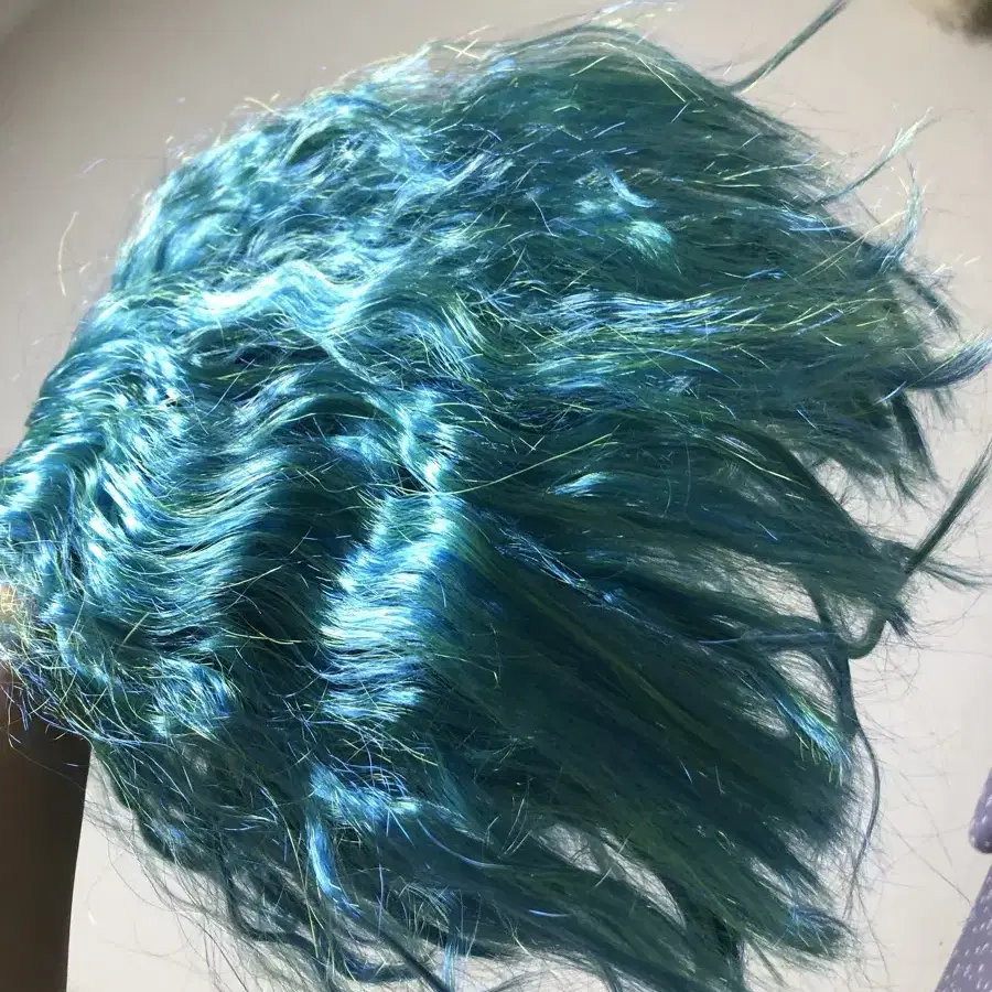 Turquoise short perm wig NEW