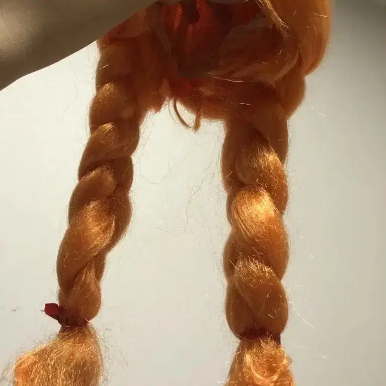 Side braid pigtails orange wig