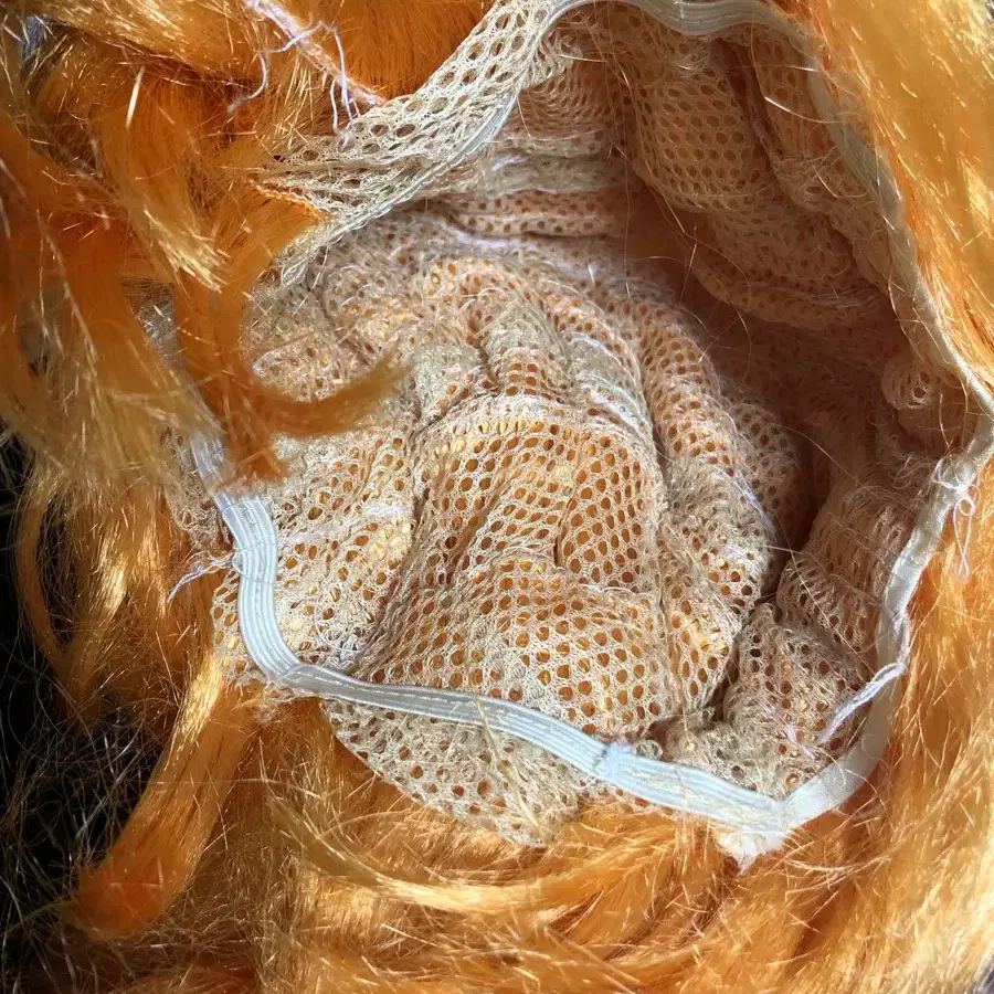 Side braid pigtails orange wig