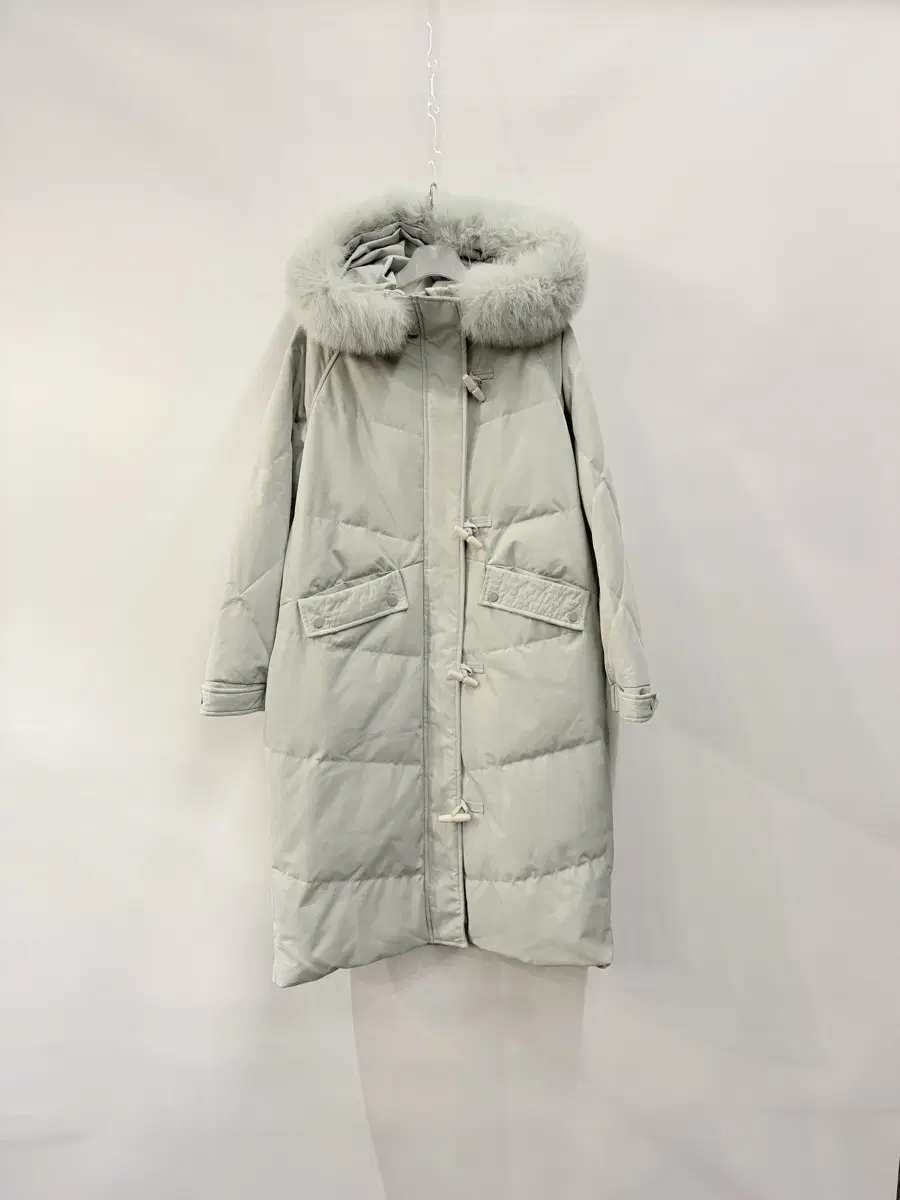 Mint Fox Hooded Duffel Down Long Puffer