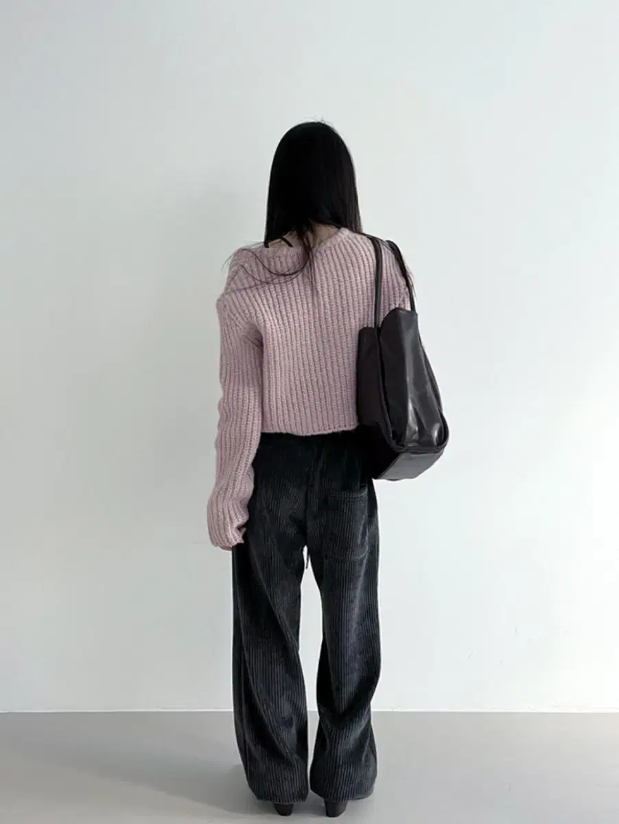 로웨어 leather big shoulder bag