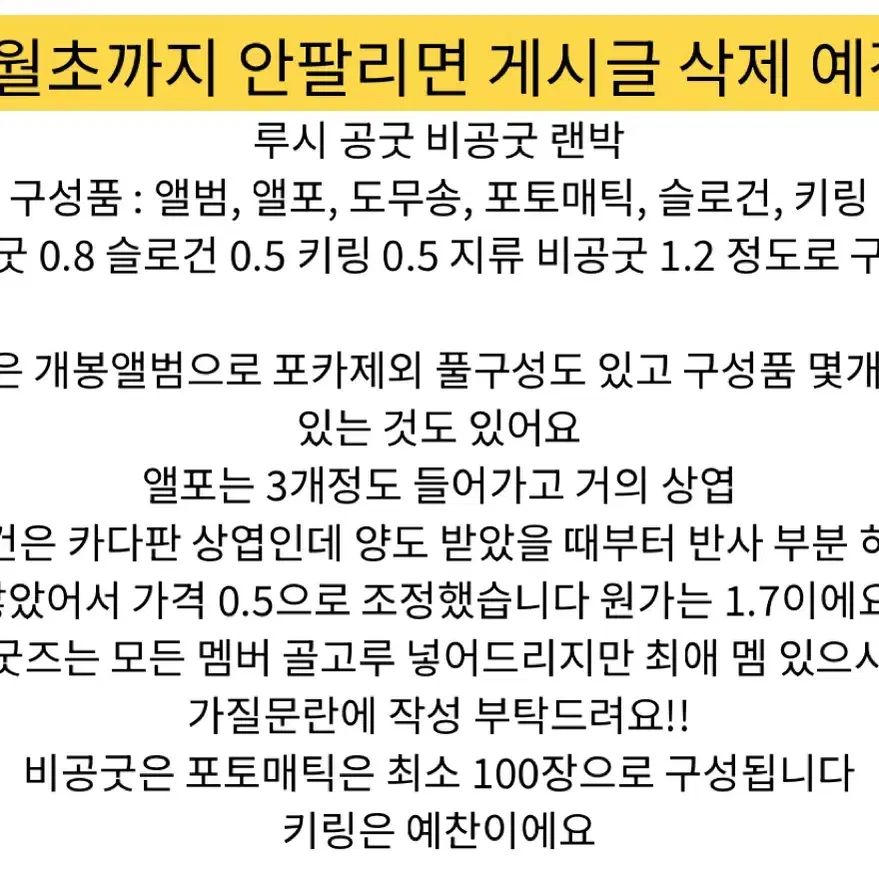 1월초까지만 루시 공굿 비공굿 랜박