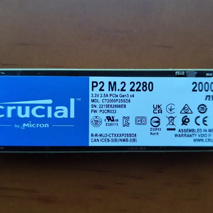 마이크론 crucial P2 M.2 2TB nvme SSD