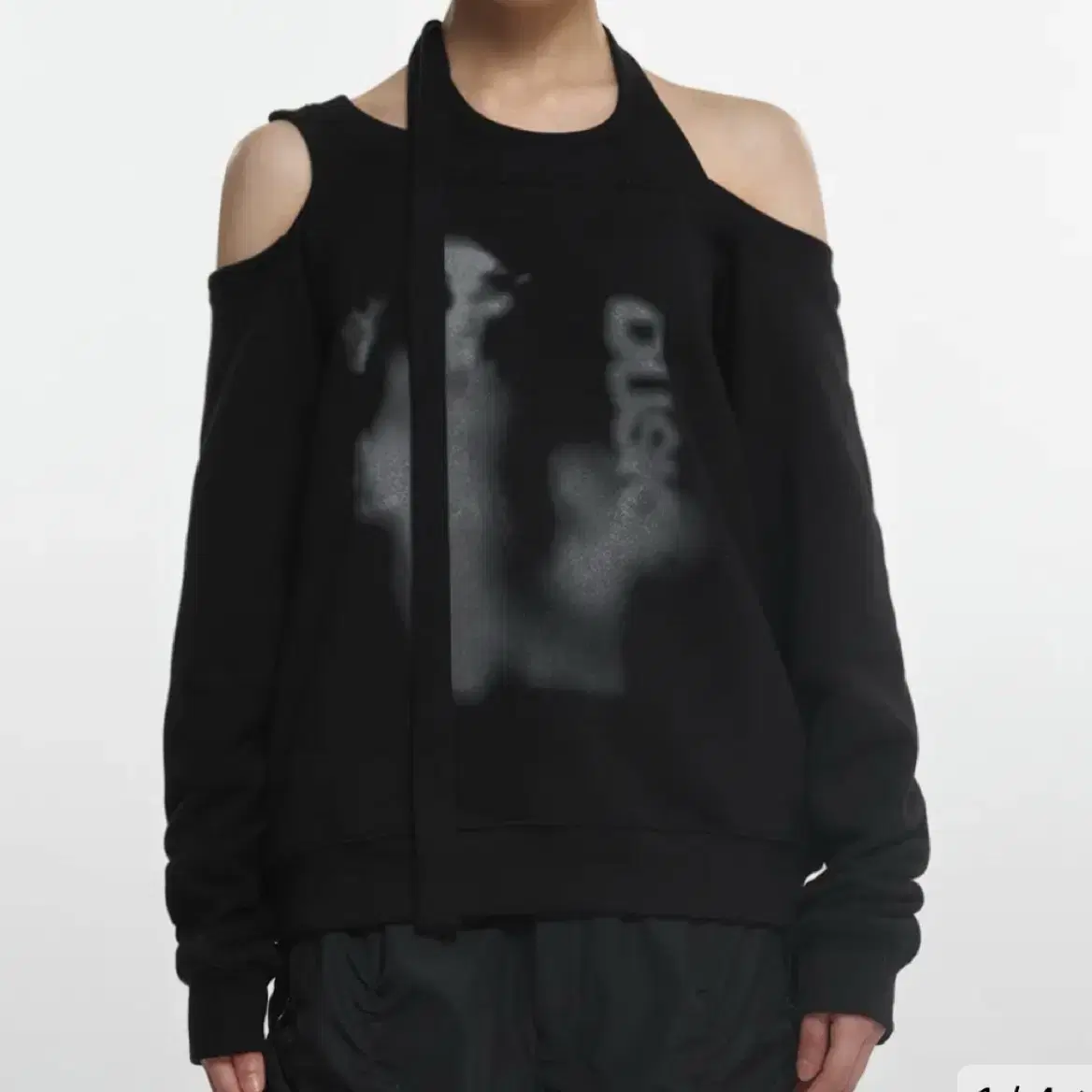 나체 맨투맨 HALTER TIE SWEAT SHIRT BLACK 1