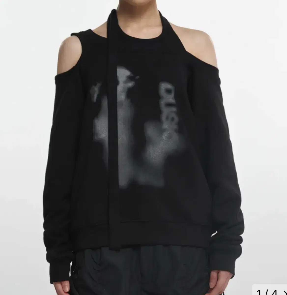 나체 맨투맨 HALTER TIE SWEAT SHIRT BLACK 1