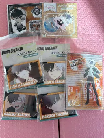 윈드브레이커 윔블 벚꽃 하쿠야 아크릴 스탠드 캔뱃지 세트