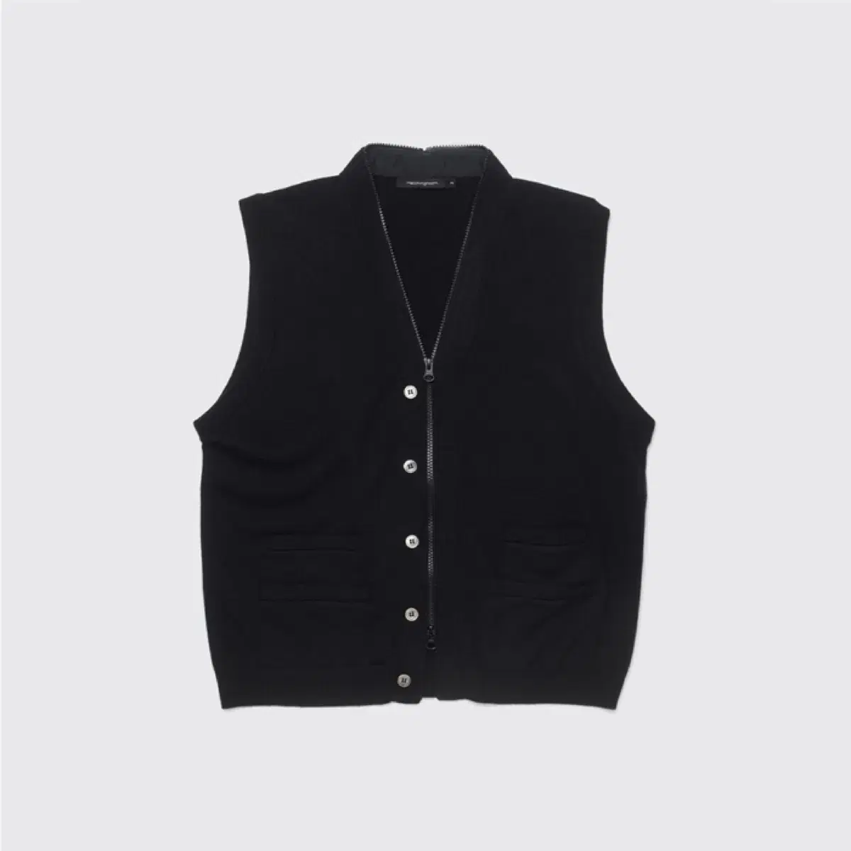 해칭룸 풀 집 니트 베스트 조끼 Full Zip Knit Vest